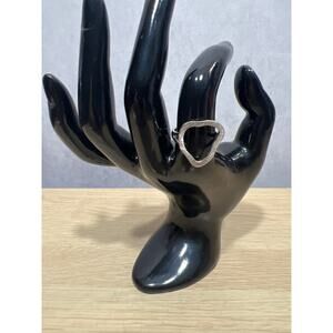 Open Heart 925 Silver Ring Size 8.5